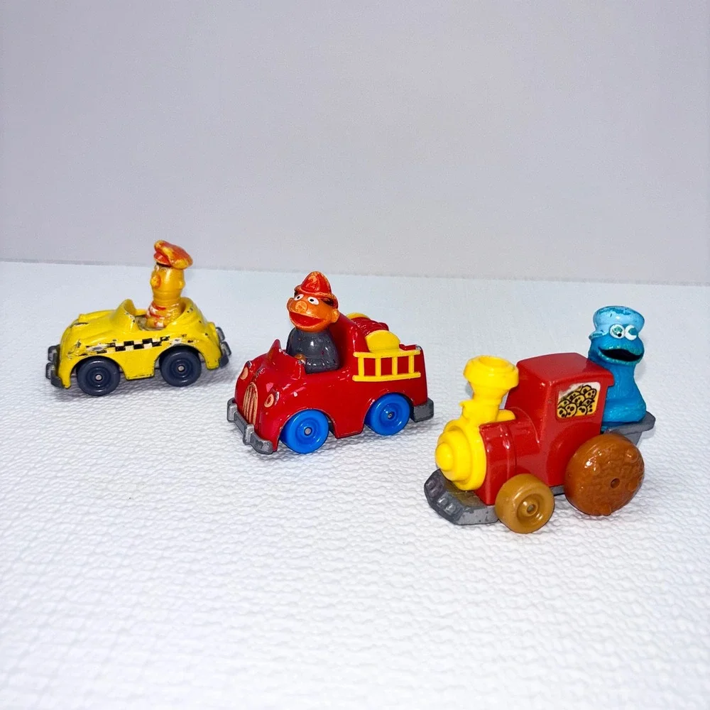 Vintage Toy Cars Sesame Street Diecast Lot of 3 Bert Ernie Cookie Monster Hasbro